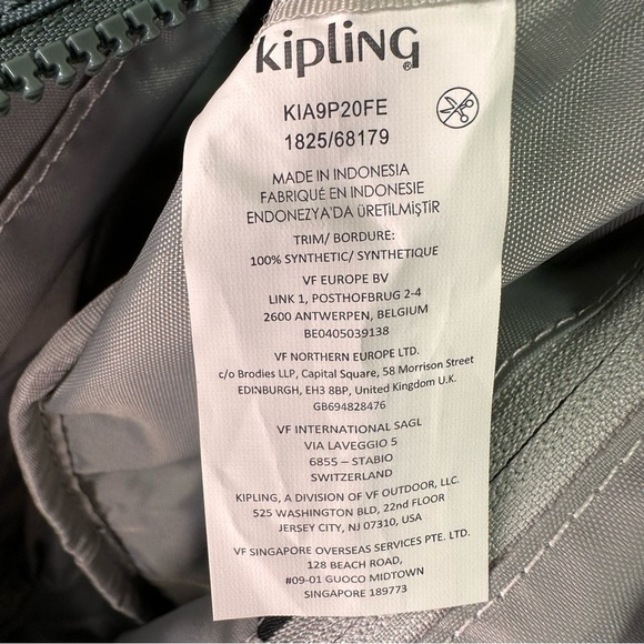 Kipling Albena Crossbody Bag Water-Repellent Nylon Teal Small - Picture 12 of 14